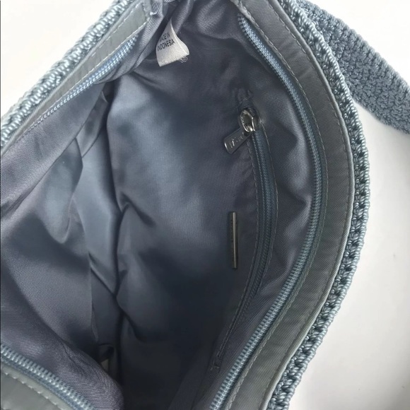 The Sak Crochet Shoulder Purse Handbag Zip Blue - Picture 6 of 8